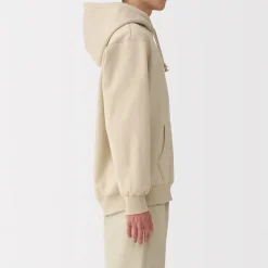 New Muji Sweatshirt à capuche en coton mélangé pour homme Ivoire