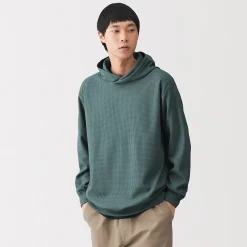 Sale Muji Sweat-shirt à capuche gaufré Quick Dry pour homme