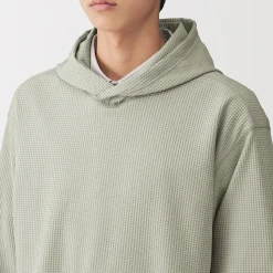 Sale Muji Sweat-shirt à capuche gaufré Quick Dry pour homme