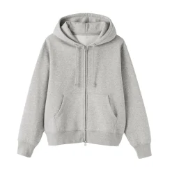 Online Muji Sweat-shirt à capuche zippé en coton mélangé pour femme
