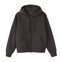 Online Muji Sweat-shirt à capuche zippé en coton mélangé pour femme