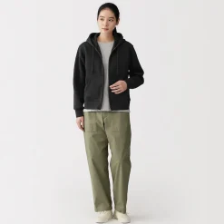 Online Muji Sweat-shirt à capuche zippé en coton mélangé pour femme