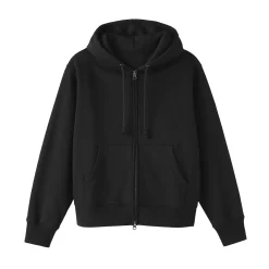 Online Muji Sweat-shirt à capuche zippé en coton mélangé pour femme