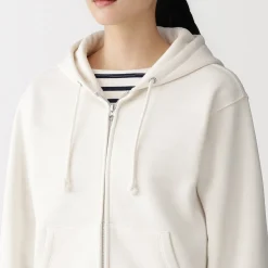 Online Muji Sweat-shirt à capuche zippé en coton mélangé pour femme