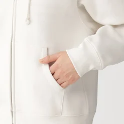Online Muji Sweat-shirt à capuche zippé en coton mélangé pour femme