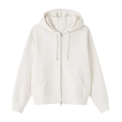 Online Muji Sweat-shirt à capuche zippé en coton mélangé pour femme