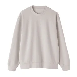 Best Muji Sweat-shirt à col ras du cou et à double tricot pour homme
