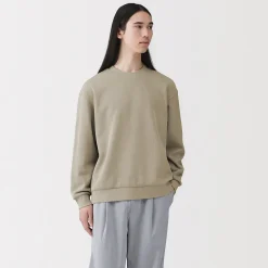 Best Muji Sweat-shirt à col ras du cou et à double tricot pour homme