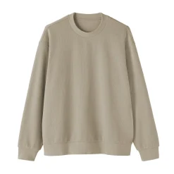 Best Muji Sweat-shirt à col ras du cou et à double tricot pour homme