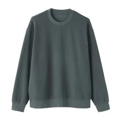 Best Muji Sweat-shirt à col ras du cou et à double tricot pour homme