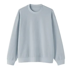 Best Muji Sweat-shirt à col ras du cou et à double tricot pour homme
