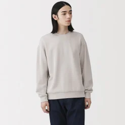 Best Muji Sweat-shirt à col ras du cou et à double tricot pour homme