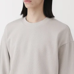 Best Muji Sweat-shirt à col ras du cou et à double tricot pour homme