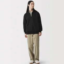 Outlet Muji Sweatshirt à demi‐zip en coton mélangé pour homme