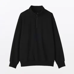 Outlet Muji Sweatshirt à demi‐zip en coton mélangé pour homme