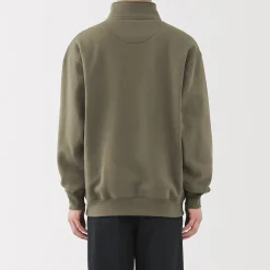 Outlet Muji Sweatshirt à demi‐zip en coton mélangé pour homme