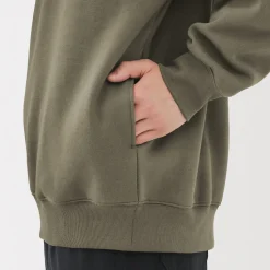 Outlet Muji Sweatshirt à demi‐zip en coton mélangé pour homme