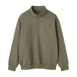 Outlet Muji Sweatshirt à demi‐zip en coton mélangé pour homme