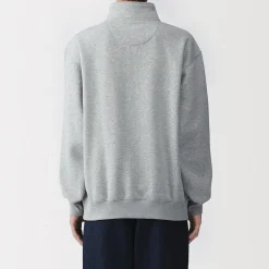 Outlet Muji Sweatshirt à demi‐zip en coton mélangé pour homme