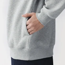 Outlet Muji Sweatshirt à demi‐zip en coton mélangé pour homme