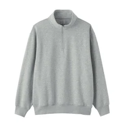 Outlet Muji Sweatshirt à demi‐zip en coton mélangé pour homme