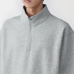 Outlet Muji Sweatshirt à demi‐zip en coton mélangé pour homme