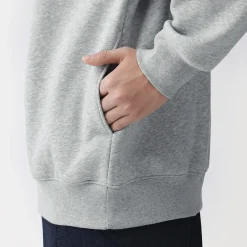 Outlet Muji Sweatshirt à demi‐zip en coton mélangé pour homme