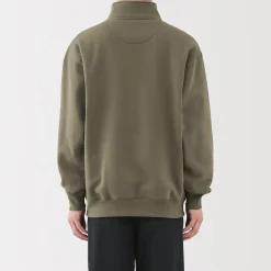 Outlet Muji Sweatshirt à demi‐zip en coton mélangé pour homme