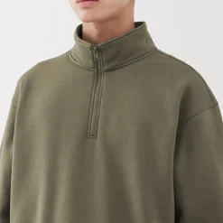 Outlet Muji Sweatshirt à demi‐zip en coton mélangé pour homme