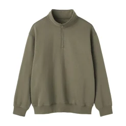 Outlet Muji Sweatshirt à demi‐zip en coton mélangé pour homme