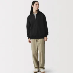Outlet Muji Sweatshirt à demi‐zip en coton mélangé pour homme
