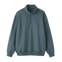 Outlet Muji Sweatshirt à demi‐zip en coton mélangé pour homme