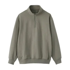 Outlet Muji Sweatshirt à demi‐zip en coton mélangé pour homme
