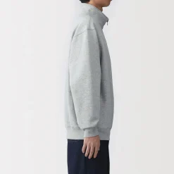 Outlet Muji Sweatshirt à demi‐zip en coton mélangé pour homme