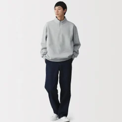 Outlet Muji Sweatshirt à demi‐zip en coton mélangé pour homme