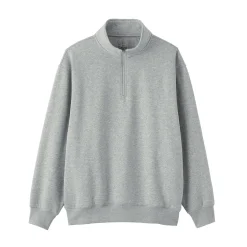Outlet Muji Sweatshirt à demi‐zip en coton mélangé pour homme
