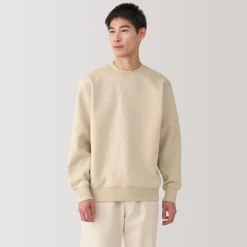 Clearance Muji Sweat‐shirt ras‐du‐cou homme Ivoire