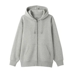 Sale Muji Sweatshirt zippé en coton mélangé à capuche homme