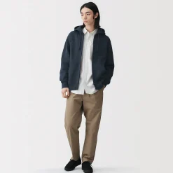 Sale Muji Sweatshirt zippé en coton mélangé à capuche homme