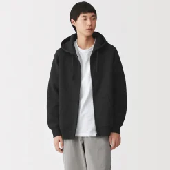 Sale Muji Sweatshirt zippé en coton mélangé à capuche homme