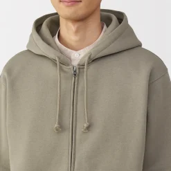 Sale Muji Sweatshirt zippé en coton mélangé à capuche homme