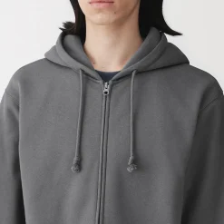 Sale Muji Sweatshirt zippé en coton mélangé à capuche homme