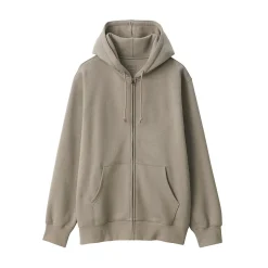 Sale Muji Sweatshirt zippé en coton mélangé à capuche homme