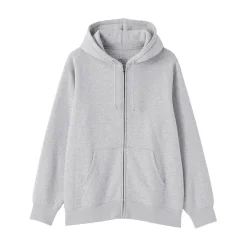 Sale Muji Sweatshirt zippé en coton mélangé à capuche homme