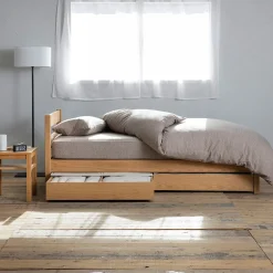 Best Muji Table de nuit en chêne