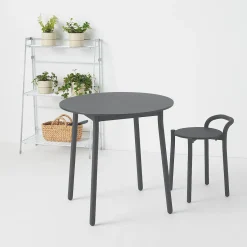 Outlet Muji Table en aluminium - Petite - Gris foncé