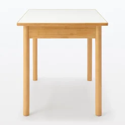 New Muji Table en hévéa avec plateau mélaminé rectangulaire ‐ S