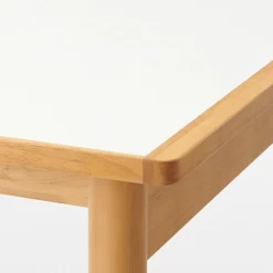 New Muji Table en hévéa avec plateau mélaminé rectangulaire ‐ S