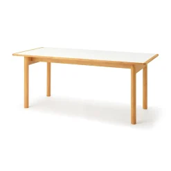 Sale Muji Table en hévéa avec plateau mélaminé rectangulaire ‐ L