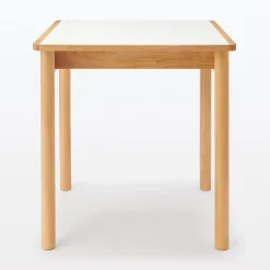 Discount Muji Table en hévéa avec plateau mélaminé carrée ‐ S
